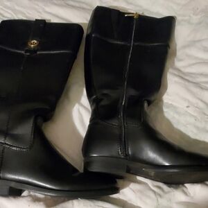 Black Knee-High Leather Boots